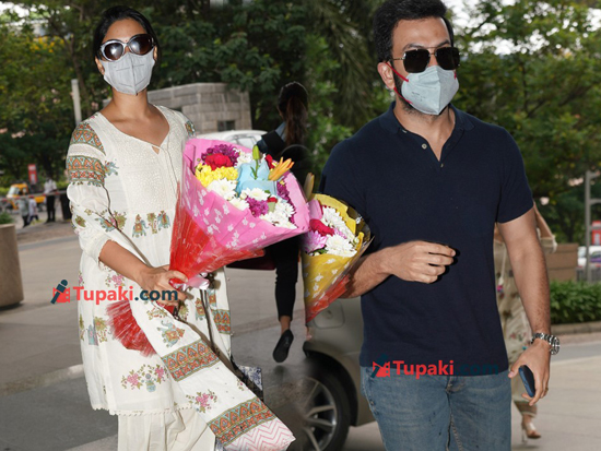 Prithviraj And Samyutha Papeed Arriving In City Hyderabad